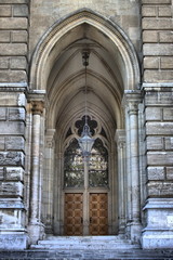 Fototapeta na wymiar Entrance of Vienna City Hall building in Vienna, Austria