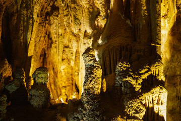 Cave with stalagmites and stalactites