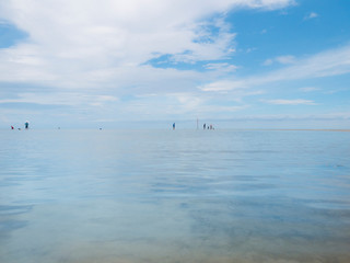 Fototapeta na wymiar Beach and Blue Ocean Landscape
