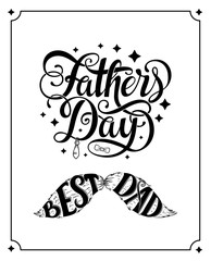Happy fathers day typography. Vintage lettering for greeting cards, banners, t-shirt design.