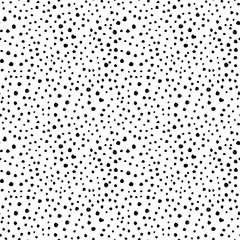 Creative seamless pattern with hand drawn textures. Abstract background. Polka dot pattern. Black and white.