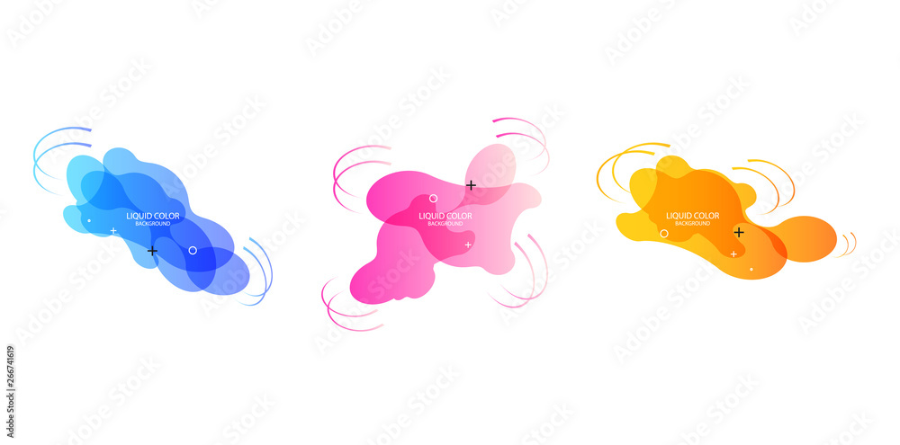 Poster gradient geometric banners with flowing liquid shapes. dynamic fluid design for logo, flyers or pres