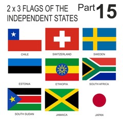 Flags 2 x 3 of the independent states 15