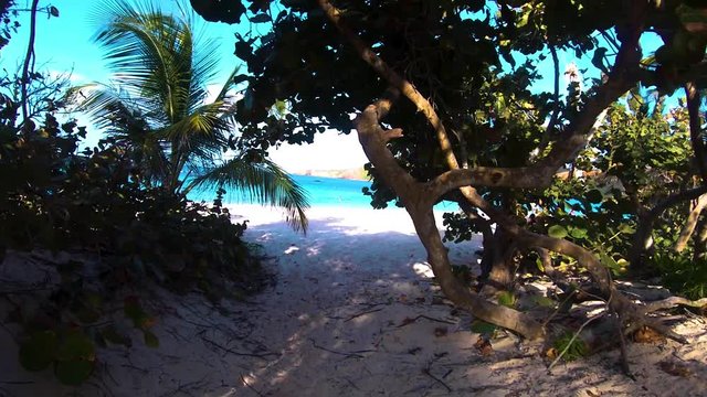 Beautiful sunny Flamenco beach on the tropical Caribbean island of Culebra Puerto Rico