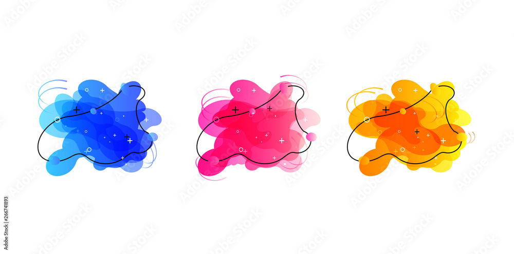Poster gradient geometric banners with flowing liquid shapes. dynamic fluid design for logo, flyers or pres