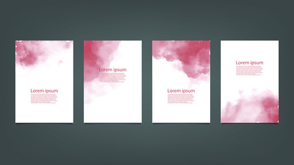 Pink watercolor Brochure for you design,vector.