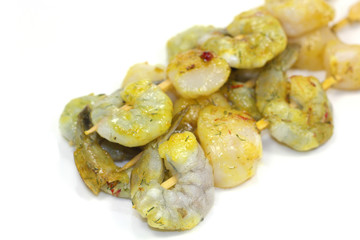 brochette de crevette et saint-jacques