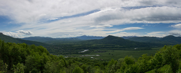 panorama of mountain valley