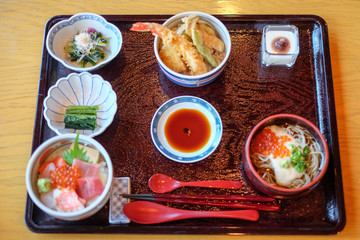 Set of  traditional Japanese food.