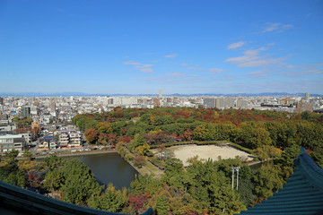 Fototapeta na wymiar 名古屋城の天守閣からの風景
