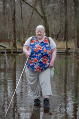 Blind Woman in Flood