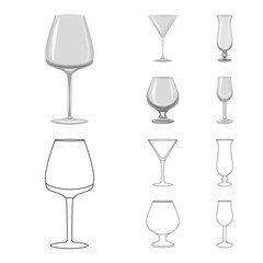 Vector illustration of form and celebration icon. Set of form and volume vector icon for stock.