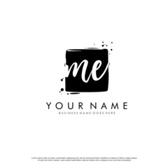 M E ME initial square logo template vector