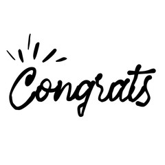 Congrats lettering. Handwritten modern calligraphy, brush painted letters. Inspirational text, vector illustration.Vector