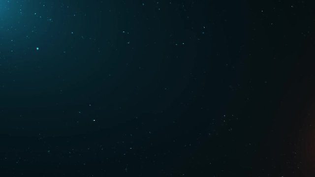 3D Animated dust smoke chalk particle background over a dark background with a cool blue lens flare. 30 seconds long.  HD resolution.  