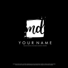M D MD initial square logo template vector