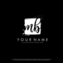 M B MB initial square logo template vector