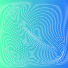 Plakat Wave distorted texture of color gradation. Abstract dynamical rippled surface. Vector stripe deformation background.
