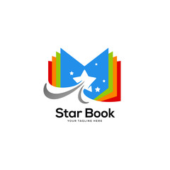 star book logo designs, open book logo design template, education logo designs concept