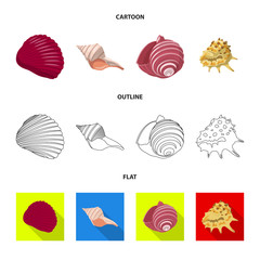 Isolated object of animal and decoration symbol. Set of animal and ocean vector icon for stock.