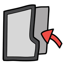 Doodle file transfer icon, folder sending