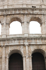 Detail of Colosseum also called Coliseum in Rome Italy