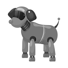 Isolated object of dog and robotic logo. Collection of dog and automation stock vector illustration.