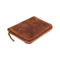Leather accessories on a white background, wallets, 