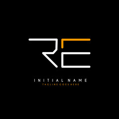 Fototapeta Initial R E RE minimalist modern logo identity vector obraz