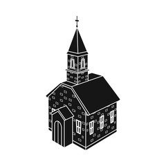 Isolated object of church and orthodox logo. Collection of church and cross stock vector illustration.