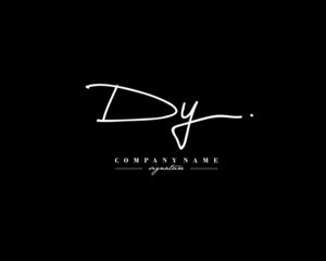 D Y DY Signature initial logo template vector