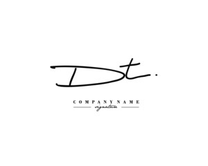 D T DT Signature initial logo template vector