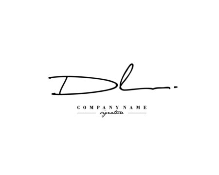 D L DL Signature initial logo template vector