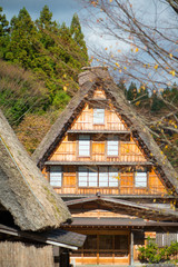 Fototapeta na wymiar Traditional gassho-zukuri house in Shirakawa-go,Japan
