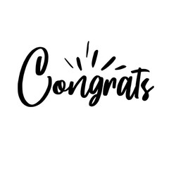 Congrats lettering. Handwritten modern calligraphy, brush painted letters. Inspirational text, vector illustration.Vector