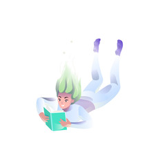 Concept in flat style with woman falling down with book