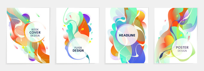 Set of designs for flyer, broshure, book's cover, poster, web, annual report