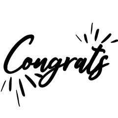 Congrats lettering. Handwritten modern calligraphy, brush painted letters. Inspirational text, vector illustration.Vector