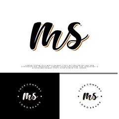 M S MS initial name vintage logo vector