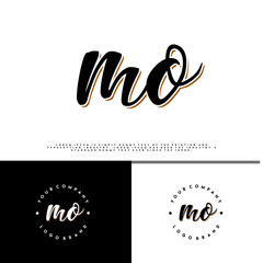 M O MO initial name vintage logo vector - obrazy, fototapety, plakaty