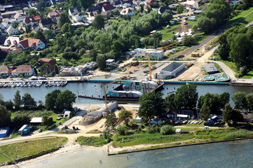 Greifswald-Wieck, Baustelle Hochwassersperrwerk 2014