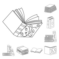 Vector illustration of study  and literature  icon. Set of study  and source stock symbol for web.