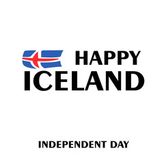 Happy Iceland Independence Day Celebration Flag Vector Template Design Illustration