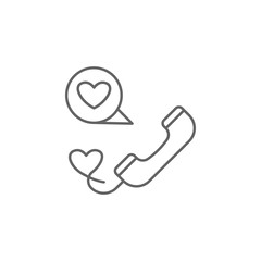 Phone, hearth, talk friends icon. Element of friendship icon. Thin line icon for website design and development, app development. Premium icon