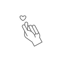Hand, gie, hearth icon. Element of friendship icon. Thin line icon for website design and development, app development. Premium icon