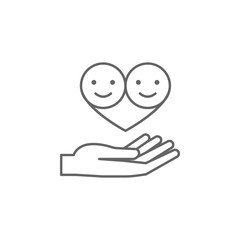 Hand, hearth, friendship icon. Element of friendship icon. Thin line icon for website design and development, app development. Premium icon