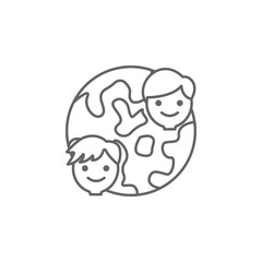 Globe, friends, internet icon. Element of friendship icon. Thin line icon for website design and development, app development. Premium icon