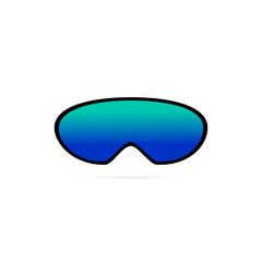Ski glasses vector