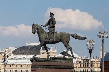 Monument to Marshal Zhukov on Victory Day