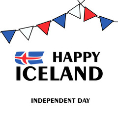 Happy Iceland Independence Day Celebration Flag Vector Template Design Illustration